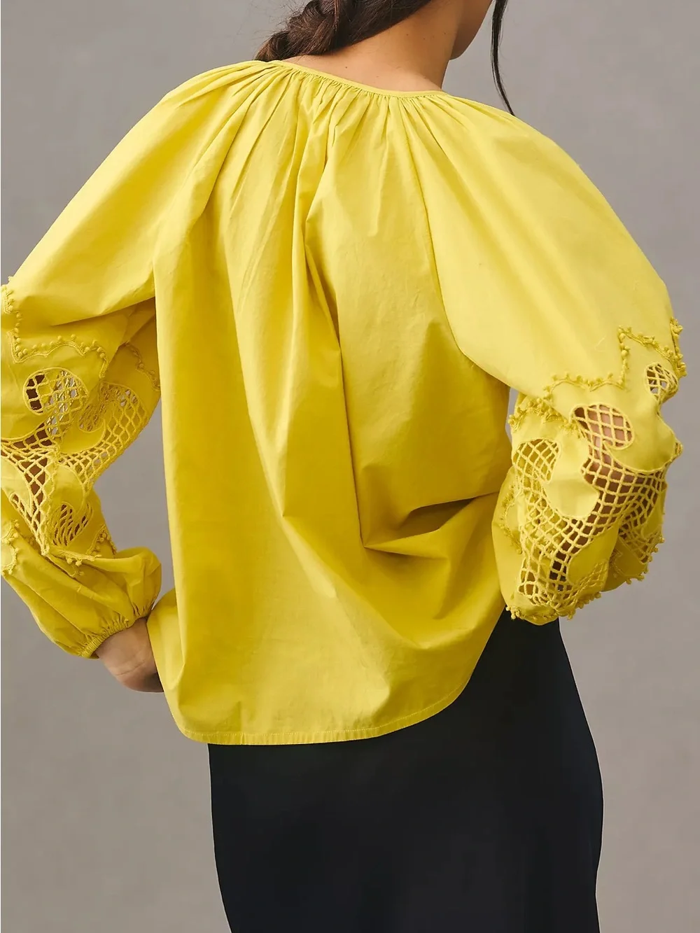 Forever That Girl Mesh Cutwork Peasant Blouse Size XS (NWT) Retail $168